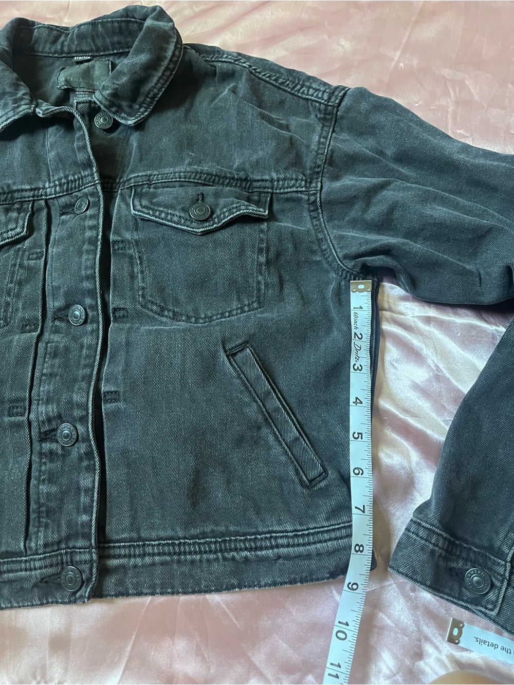 American Eagle Outfitters Washed Black Denim Jacket - Picture 8 of 10